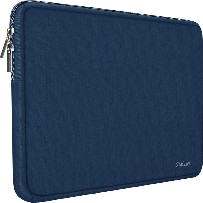 Naukay Laptop Bag Sleeve, Resistant Neoprene Laptop Sleeve/Notebook Computer Pocket Case/Tablet Briefcase Carrying Bag Compatible for 15 inch MacBook Pro, Ultrabook Notebook - (Dark Blue) - Image 1